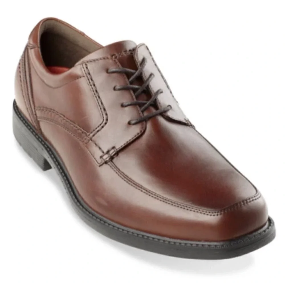 Rockport Walkability Sl2 Apron Toe‎ Truffle Tan Leather Derby Men's Size 9.5 W